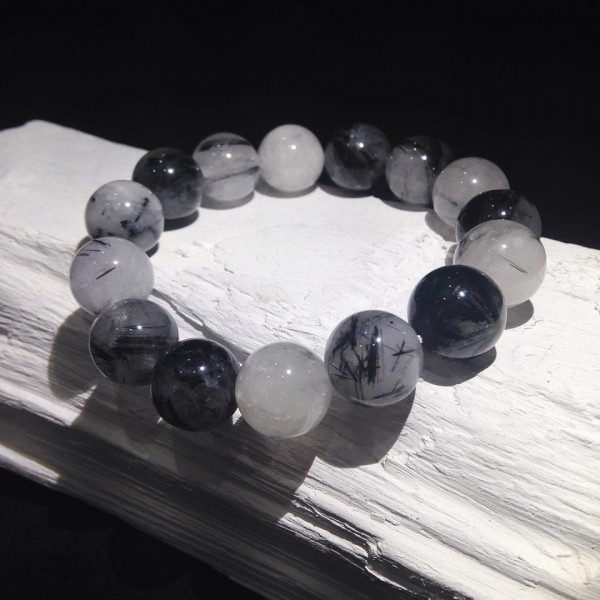 Bracelet billes Quartz Tourmaline