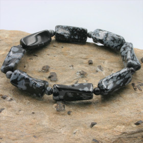 Bracelet Obsidienne "flocons de neige"