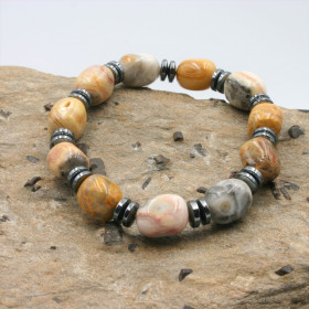 Bracelet Agate "crazy lace" et Hématite