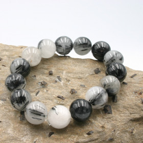 Bracelet Quartz à Tourmalines noires
