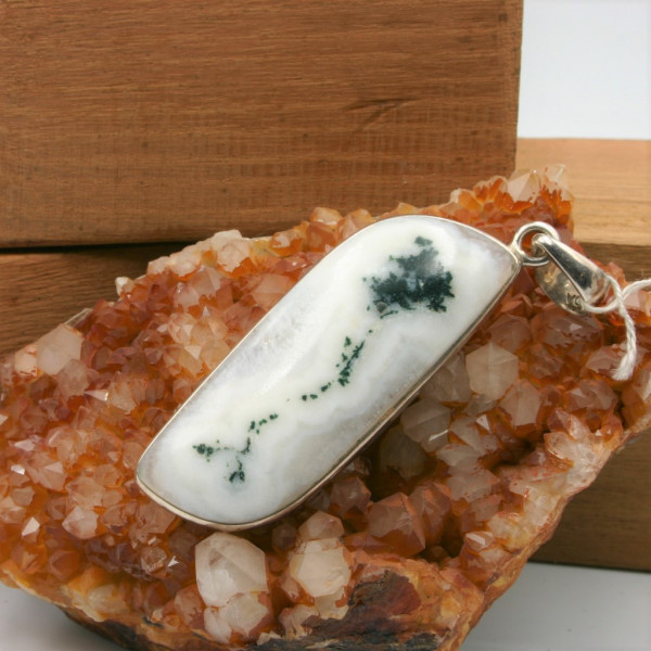 Pendentif Agate "Mousse"